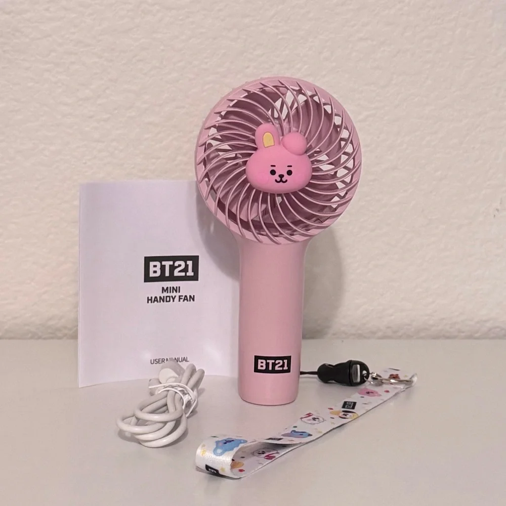 Official BT21 Cooky Mini Handy Hand-Held Rechargeable Fan with Wrist Strap - Picture 7 of 14